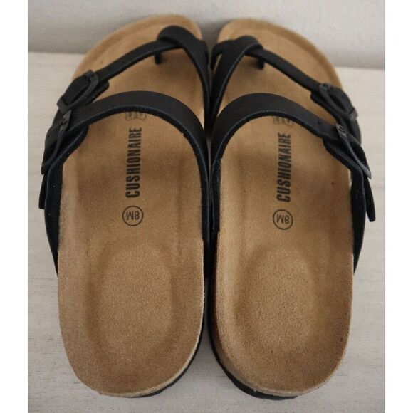 Cushionaire 779601 Women's Sz 8M Black Luna Cork Footbed Sandals SIB - Picture 12 of 13
